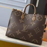 Louis Vuitton Monogram Giant On the Go MM Tote Brown